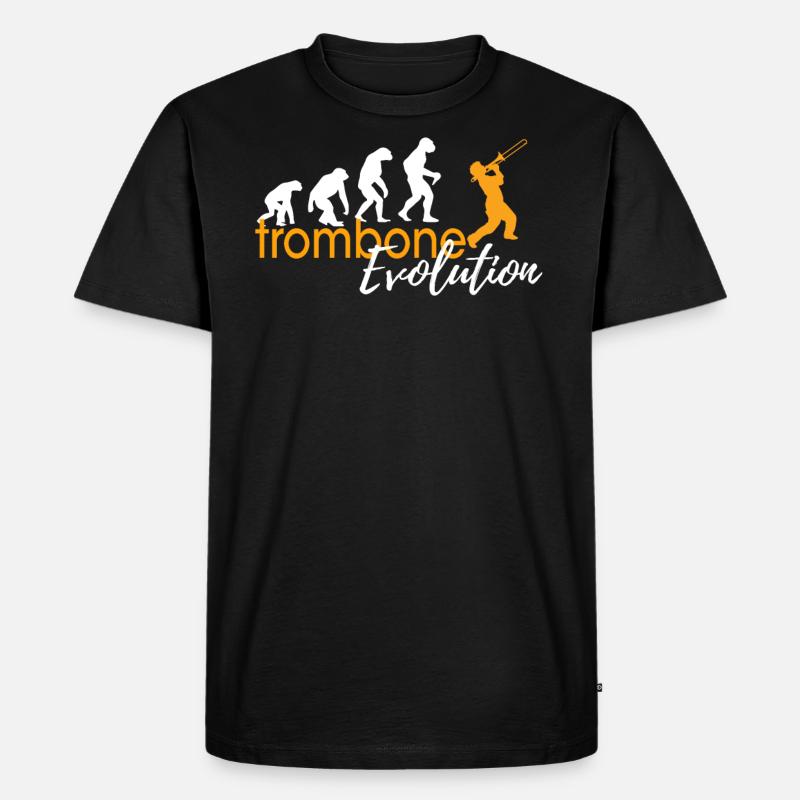 TROMBONE EVOLUTION - Männer Premium Bio T-Shirt - Schwarz