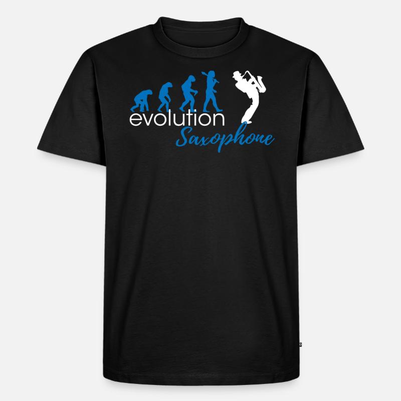 Saxophone Evolution - Männer Premium Bio T-Shirt - Schwarz