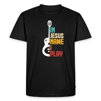 Guitar Jesus - Men's Premium Organic T-Shirt - black - Front - Nico (187cm)