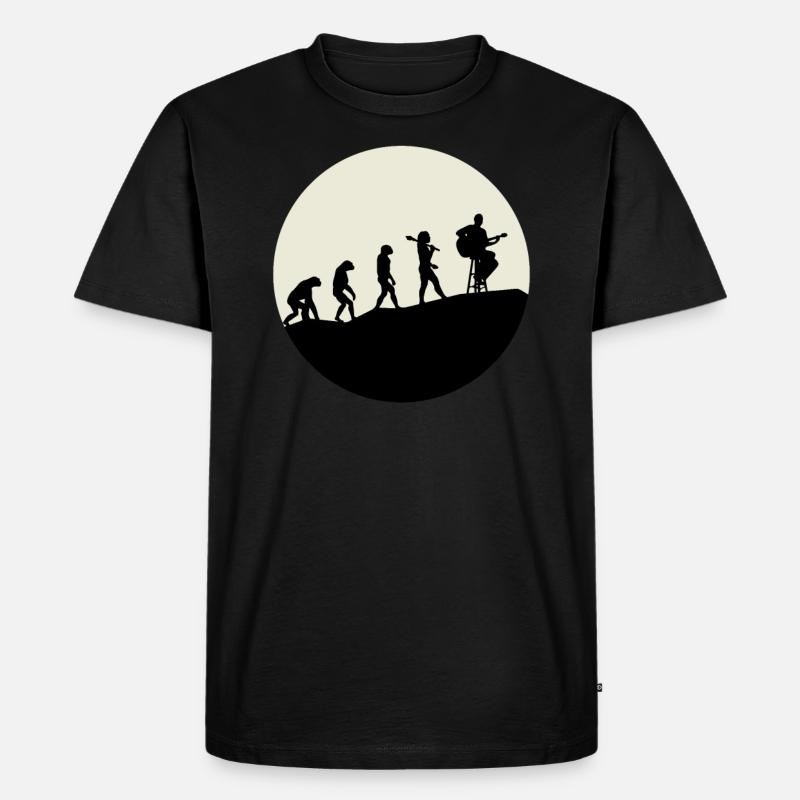 Guitarists Evolution Moon - Männer Premium Bio T-Shirt - Schwarz