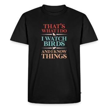 Ornithology - Men's Premium Organic T-Shirt - black - Front - Nico (187cm)