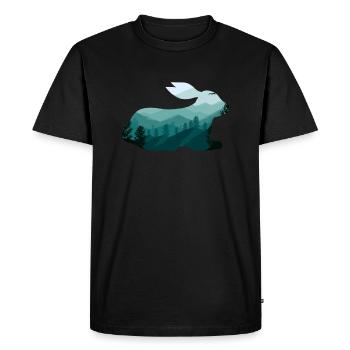 Lièvre - T-shirt Premium bio Homme - noir - Devant - Nico (187cm)