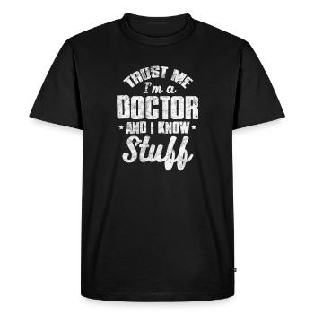 Docteur Médecine Docteur Médecin Assistant Médecin Cadeau - T-shirt Premium bio Homme - noir - Devant - Nico (187cm)