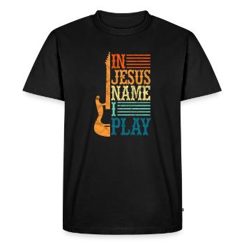 Guitar Jesus Christ Guitarist God Gift - Men's Premium Organic T-Shirt - black - Front - Nico (187cm)