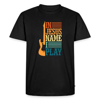 Guitar Jesus - Men's Premium Organic T-Shirt - black - Front - Nico (187cm)