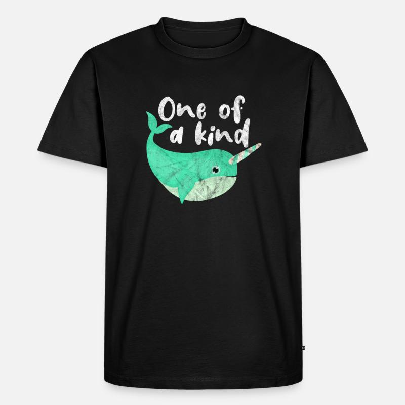 Narwal - Männer Premium Bio T-Shirt - Schwarz