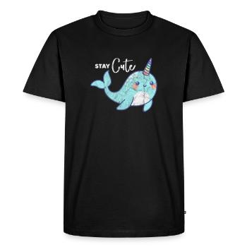 Narwhal - Men's Premium Organic T-Shirt - black - Front - Nico (187cm)