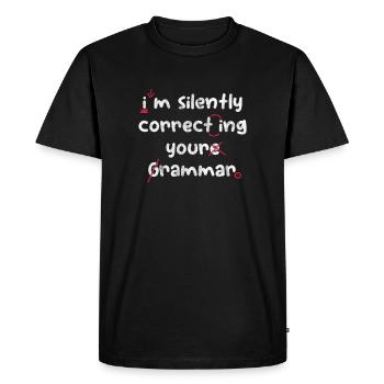 Grammar Teacher - Men's Premium Organic T-Shirt - black - Front - Nico (187cm)