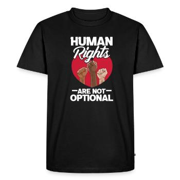 Droits de l’homme - T-shirt Premium bio Homme - noir - Devant - Nico (187cm)
