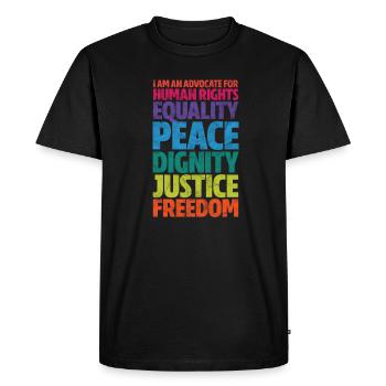 Droits de l’homme Anti-Racisme Tolérance Cadeau - T-shirt Premium bio Homme - noir - Devant - Nico (187cm)