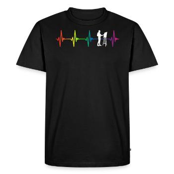 Painting Rainbow Heartbeat - Men's Premium Organic T-Shirt - black - Front - Nico (187cm)