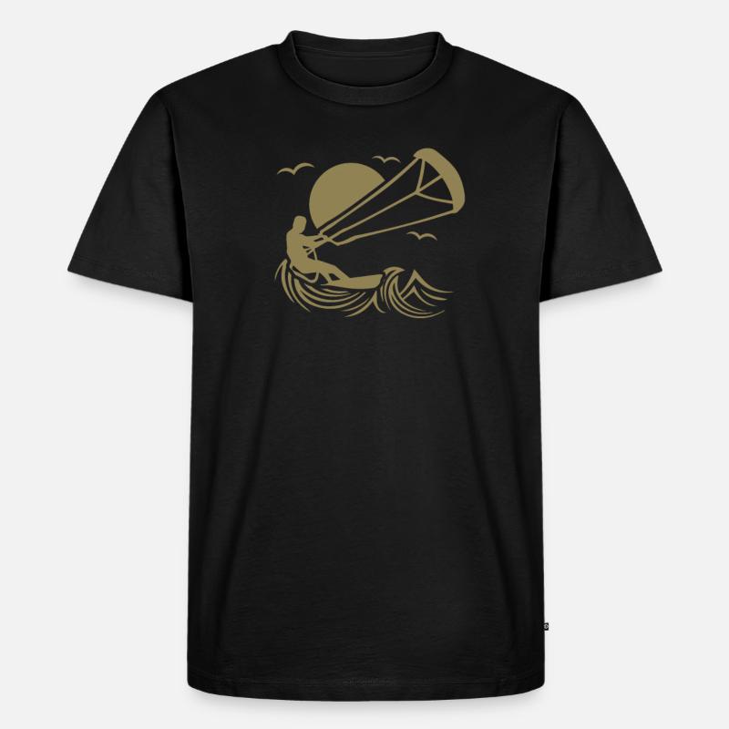 Kitesurfer - Männer Premium Bio T-Shirt - Schwarz
