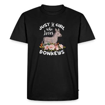 Fille âne - T-shirt Premium bio Homme - noir - Devant - Nico (187cm)