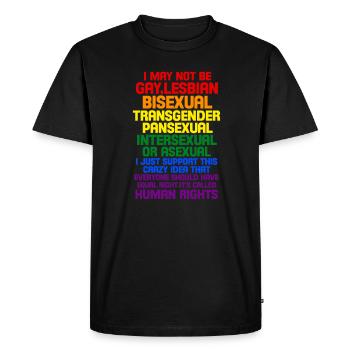 Droits de l’homme - T-shirt Premium bio Homme - noir - Devant - Nico (187cm)