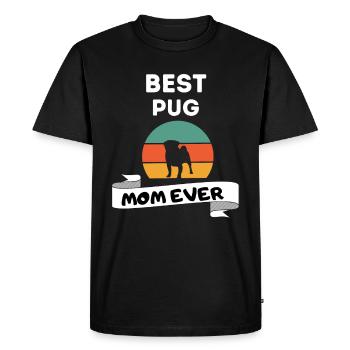 Pug Mama Retro Mother's Day Dog Pug - Men's Premium Organic T-Shirt - black - Front - Nico (187cm)