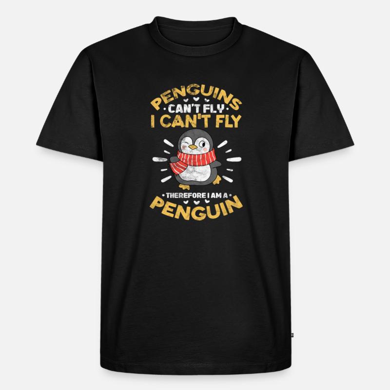 Pinguin - Männer Premium Bio T-Shirt - Schwarz