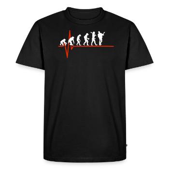 E-Guitar Heartbeat - EVOLUTION OF E-GUITAR - Men's Premium Organic T-Shirt - black - Front - Nico (187cm)