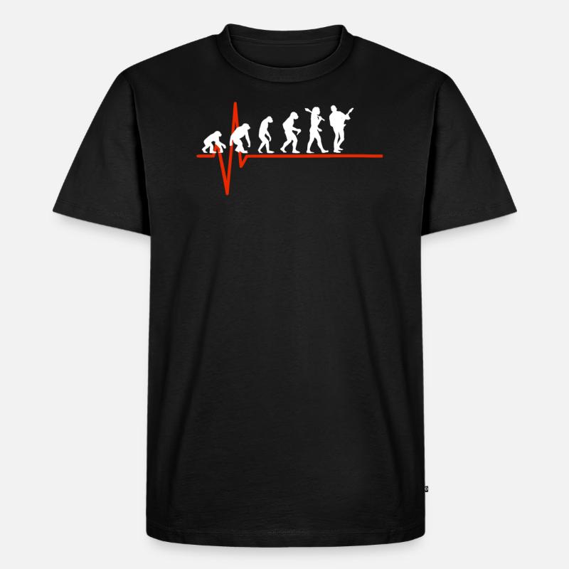 E-Guitar Heartbeat - EVOLUTION DE E-GUITAR - T-shirt Premium bio Homme - noir