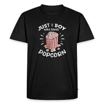 Popcorn Garçon - T-shirt Premium bio Homme - noir - Devant - Nico (187cm)