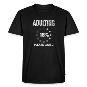 Of age - Men's Premium Organic T-Shirt - black - Front - Nico (187cm)