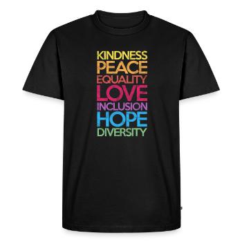 Droits de l’homme Anti-Racisme Tolérance Cadeau - T-shirt Premium bio Homme - noir - Devant - Nico (187cm)