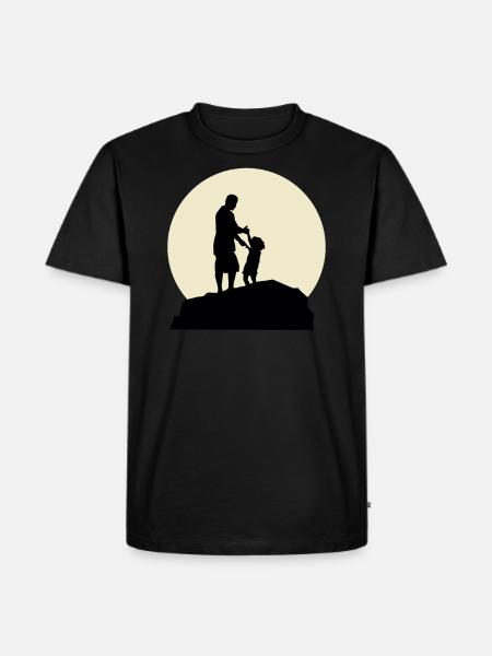 Cool Papa And Moon Design - Men's Premium Organic T-Shirt - black