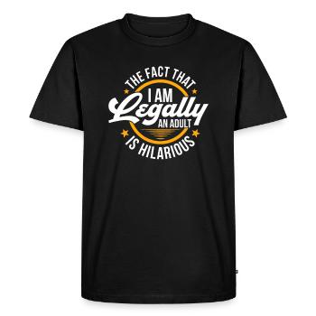 Adult Adult Age of majority Gift - Men's Premium Organic T-Shirt - black - Front - Nico (187cm)