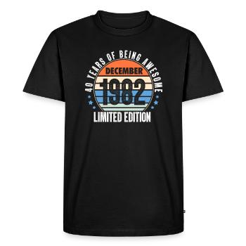 December 1982 - Men's Premium Organic T-Shirt - black - Front - Nico (187cm)