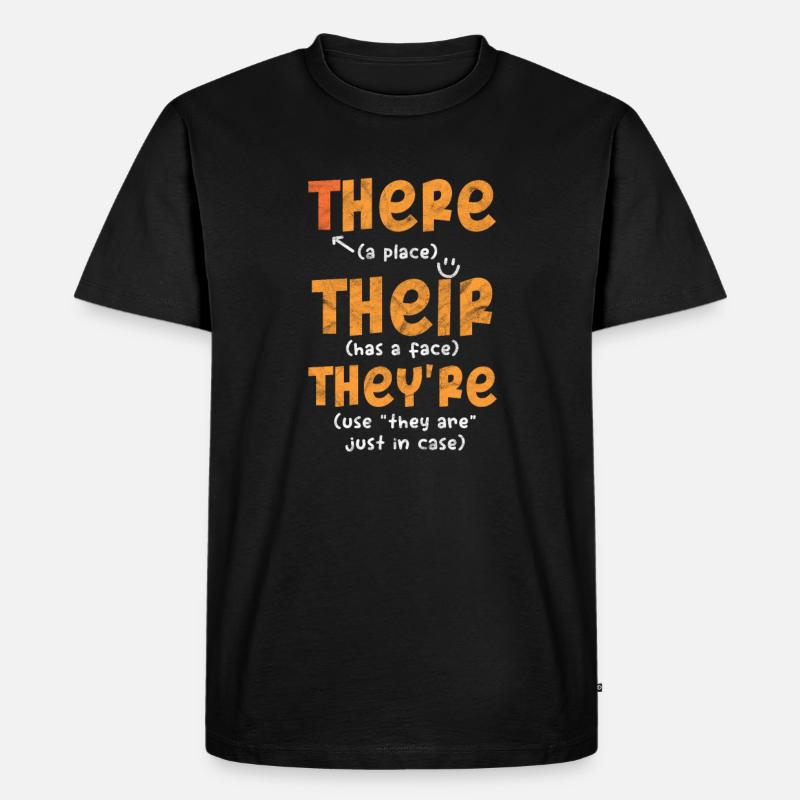 Grammatik Lehrer - Männer Premium Bio T-Shirt - Schwarz