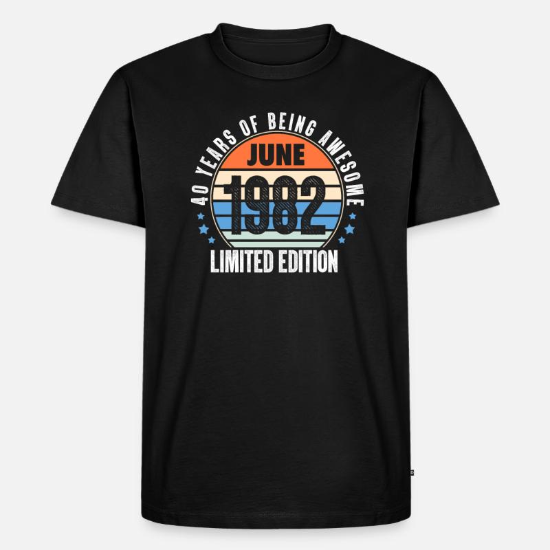 Juni 1982 - Männer Premium Bio T-Shirt - Schwarz