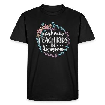 Teacher Teacher - Men's Premium Organic T-Shirt - black - Front - Nico (187cm)