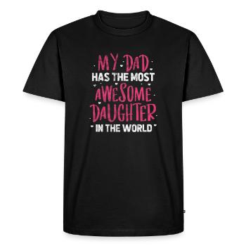 Père Fille - T-shirt Premium bio Homme - noir - Devant - Nico (187cm)