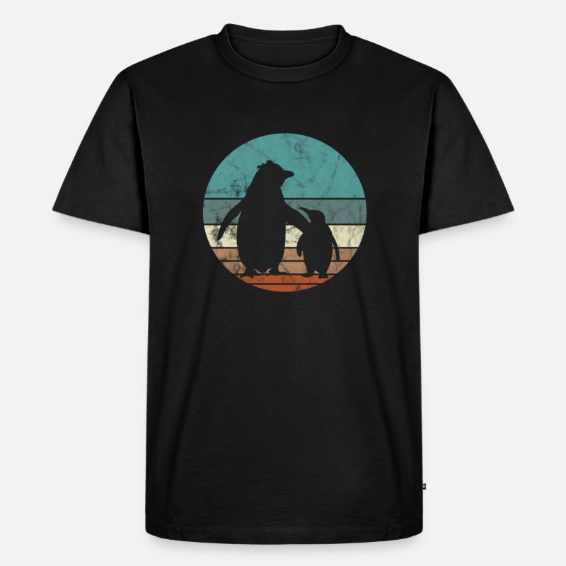 Pinguin - Männer Premium Bio T-Shirt - Schwarz