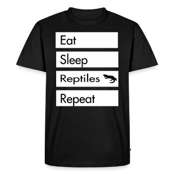 Mangez dormir Reptiles Répéter - Reptile Design - T-shirt Premium bio Homme - noir - Devant - Nico (187cm)
