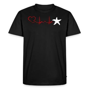 Heartbeat Etoile De Mer T Shirt - Men's Premium Organic T-Shirt - black - Front - Nico (187cm)
