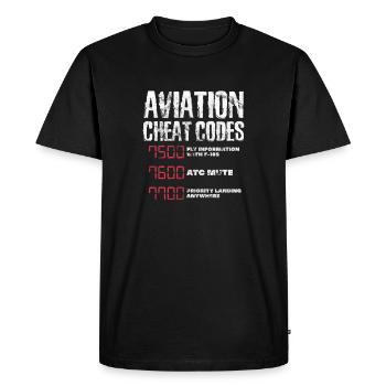 Pilote - T-shirt Premium bio Homme - noir - Devant - Nico (187cm)