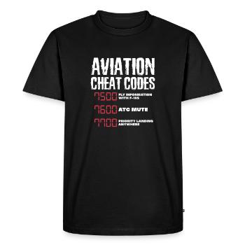 Cadeau Pilot Airplane Flying Flyer - T-shirt Premium bio Homme - noir - Devant - Nico (187cm)