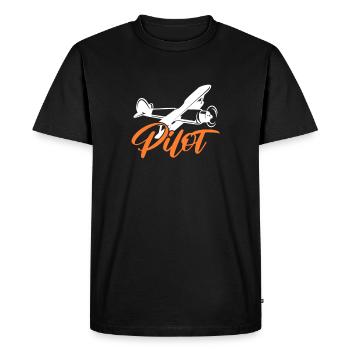 Cadeau Pilot Airplane Flying Flyer - T-shirt Premium bio Homme - noir - Devant - Nico (187cm)