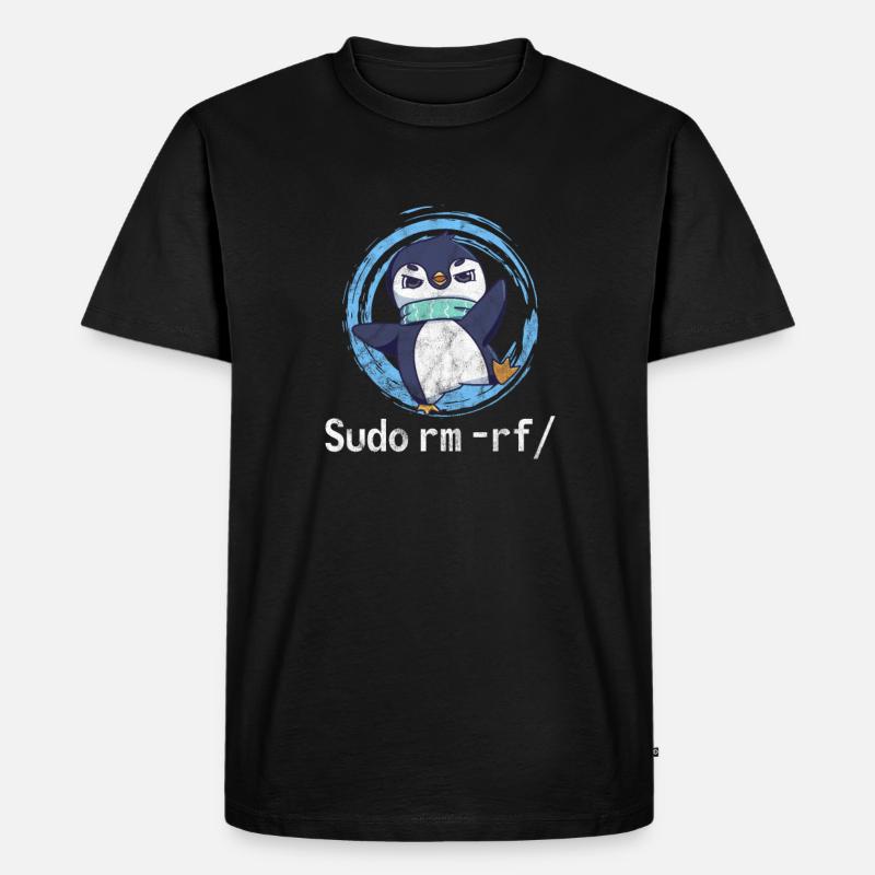 Pinguin - Männer Premium Bio T-Shirt - Schwarz
