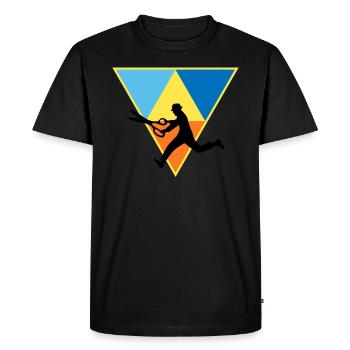 Distressed Editor - Men's Premium Organic T-Shirt - black - Front - Nico (187cm)