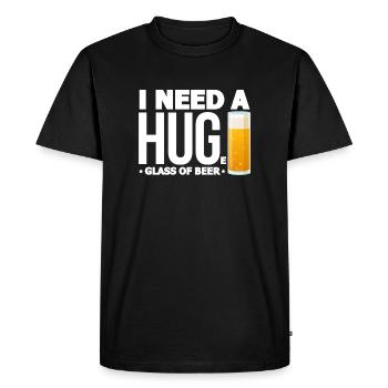 Bière - T-shirt Premium bio Homme - noir - Devant - Nico (187cm)