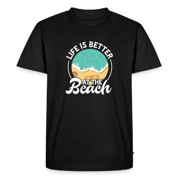 Plage - T-shirt Premium bio Homme - noir - Devant - Nico (187cm)