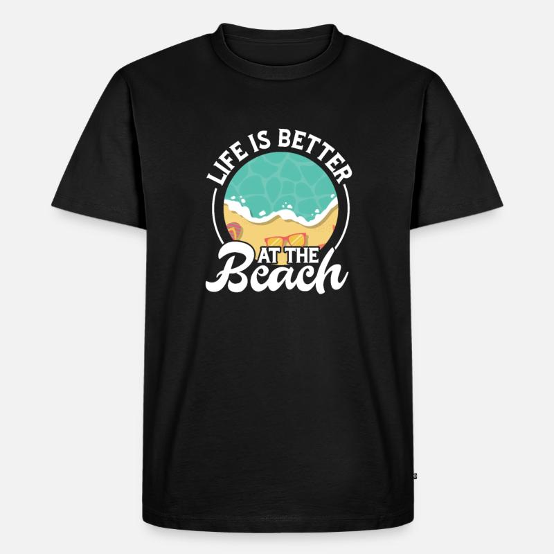 Strand - Männer Premium Bio T-Shirt - Schwarz