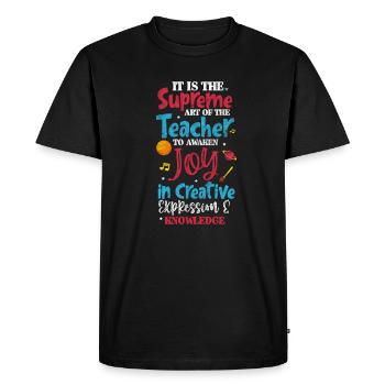 Teacher Teacher - Men's Premium Organic T-Shirt - black - Front - Nico (187cm)