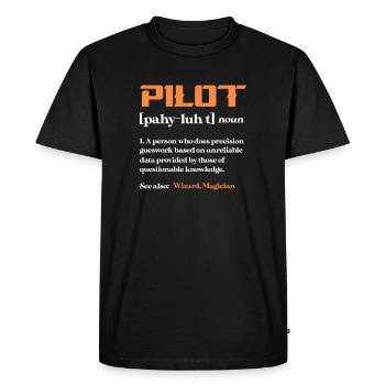 Pilot Airplane Flying Flyer Gift - Men's Premium Organic T-Shirt - black - Front - Nico (187cm)