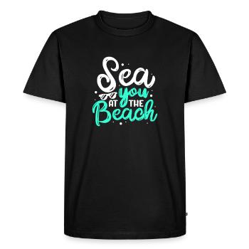 Beach - Men's Premium Organic T-Shirt - black - Front - Nico (187cm)