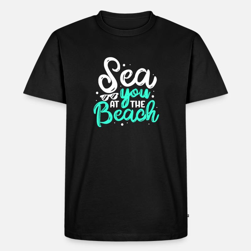 Strand - Männer Premium Bio T-Shirt - Schwarz