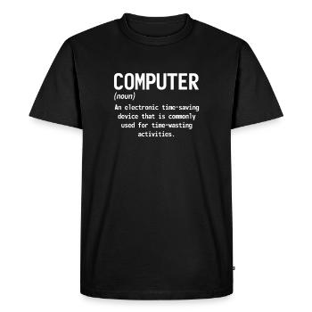 Computer - Men's Premium Organic T-Shirt - black - Front - Nico (187cm)