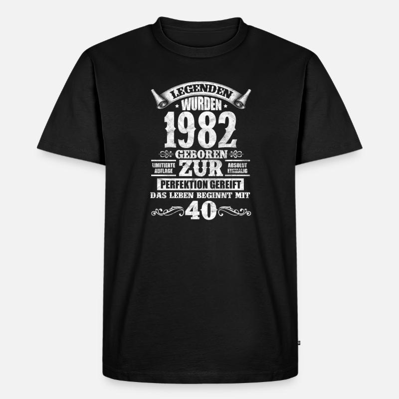 1982 - Männer Premium Bio T-Shirt - Schwarz