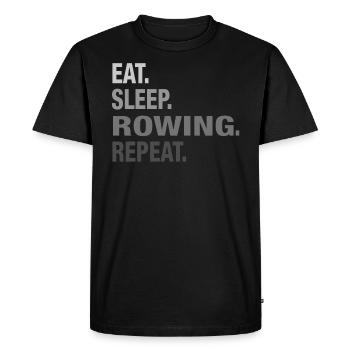 Fancy Eat Sleep Rowing GRAPHIC TSHIRT - Men's Premium Organic T-Shirt - black - Front - Nico (187cm)